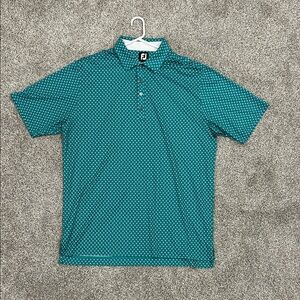 FootJoy Men's Patterned Teal Polo Shirt